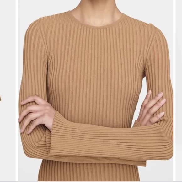 Anine Bing Tan Rib Knit Midi dress - Picture 3 of 16